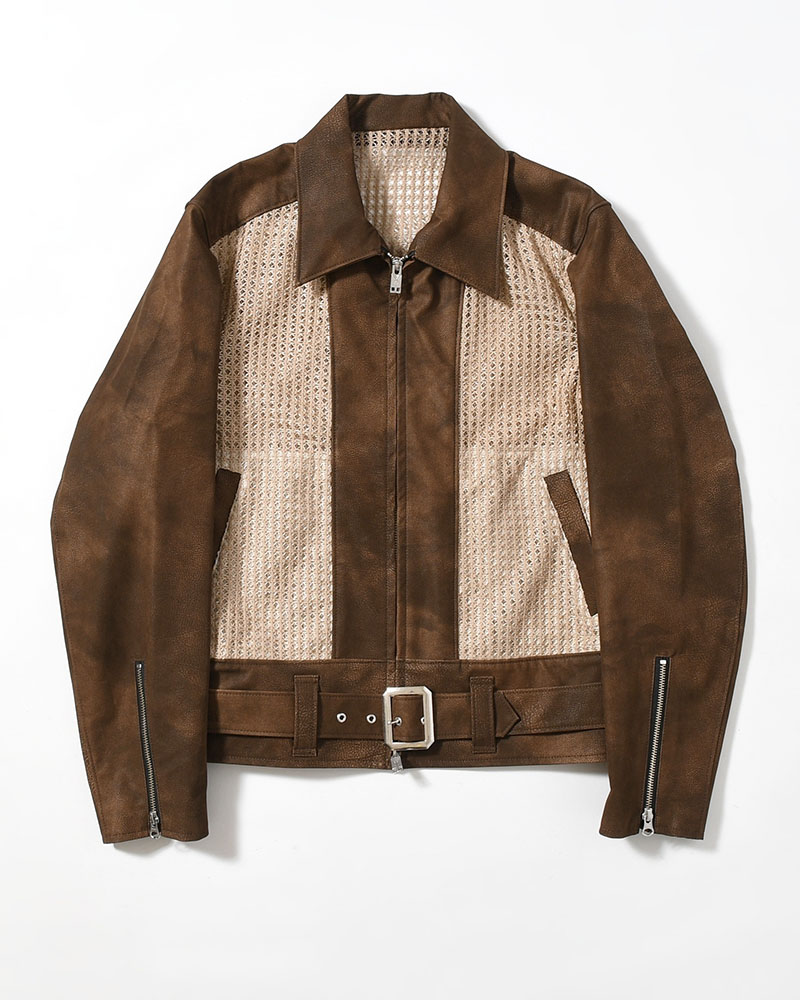 MESH JACKET -BROWN-