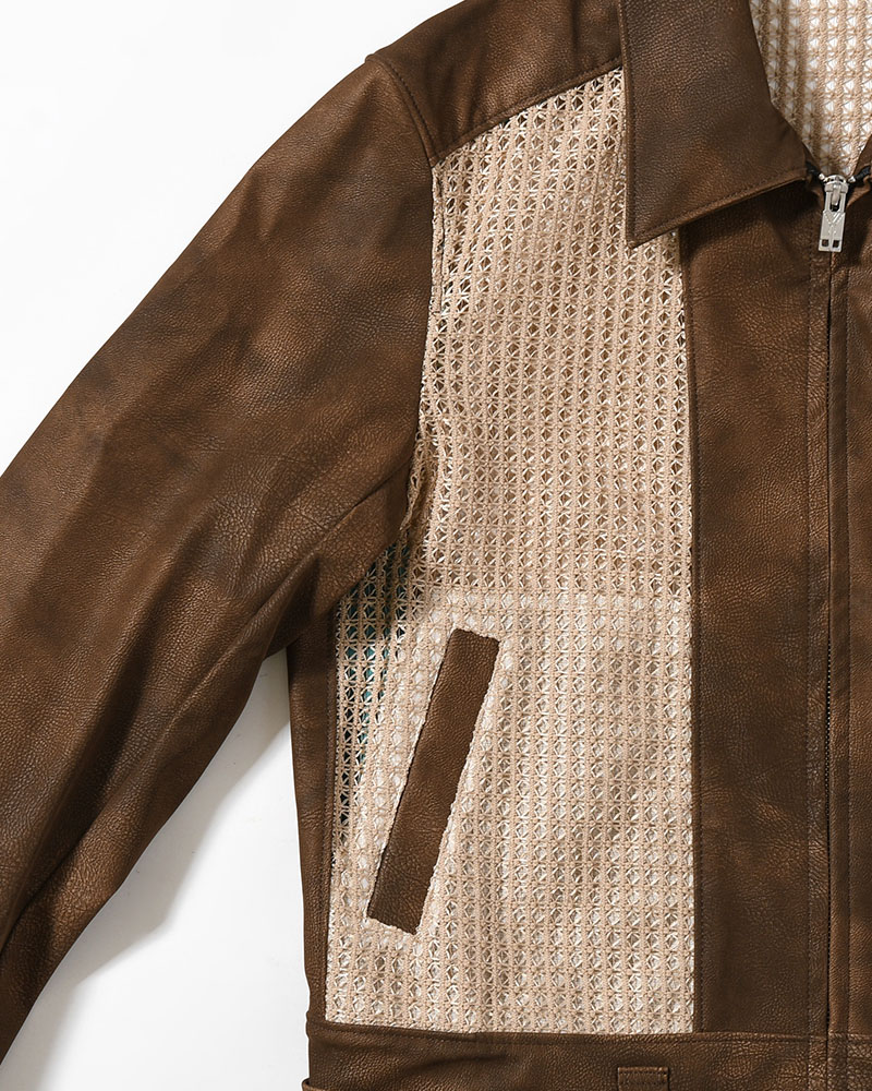 MESH JACKET -BROWN-