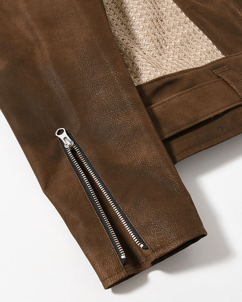 MESH JACKET -BROWN-