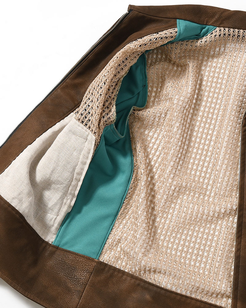 MESH JACKET -BROWN-