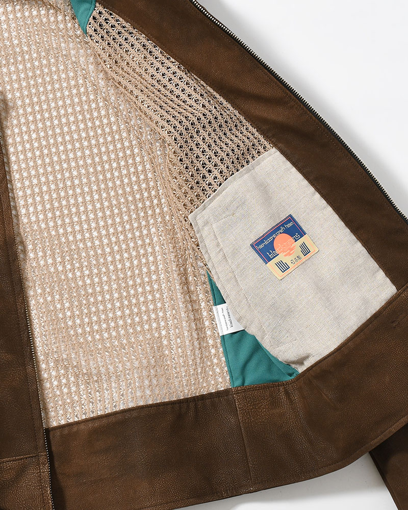 MESH JACKET -BROWN-