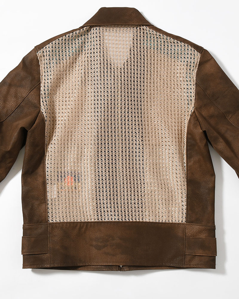 MESH JACKET -BROWN-