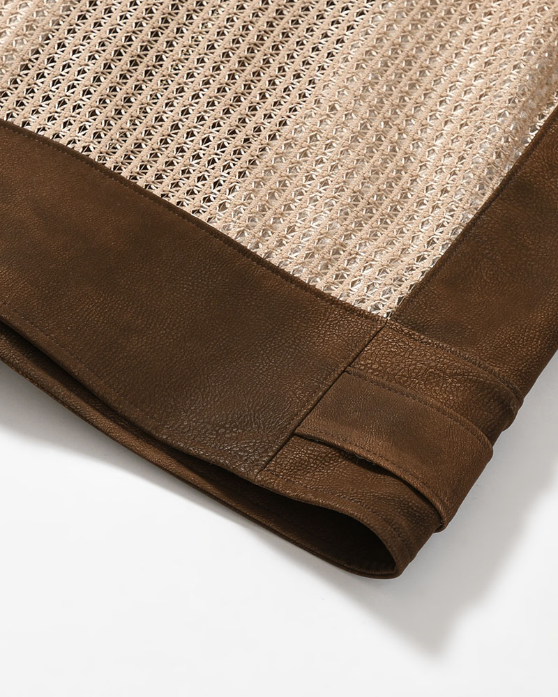 MESH JACKET -BROWN-