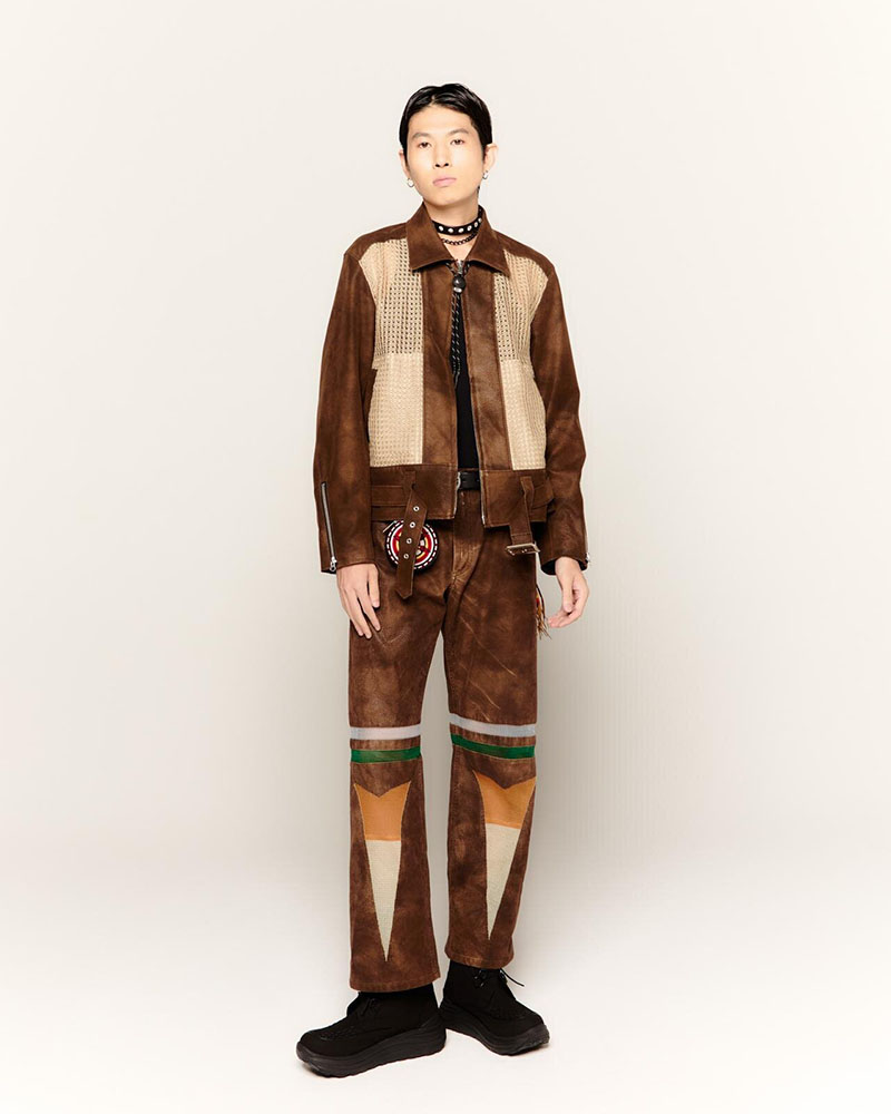 MESH JACKET -BROWN-