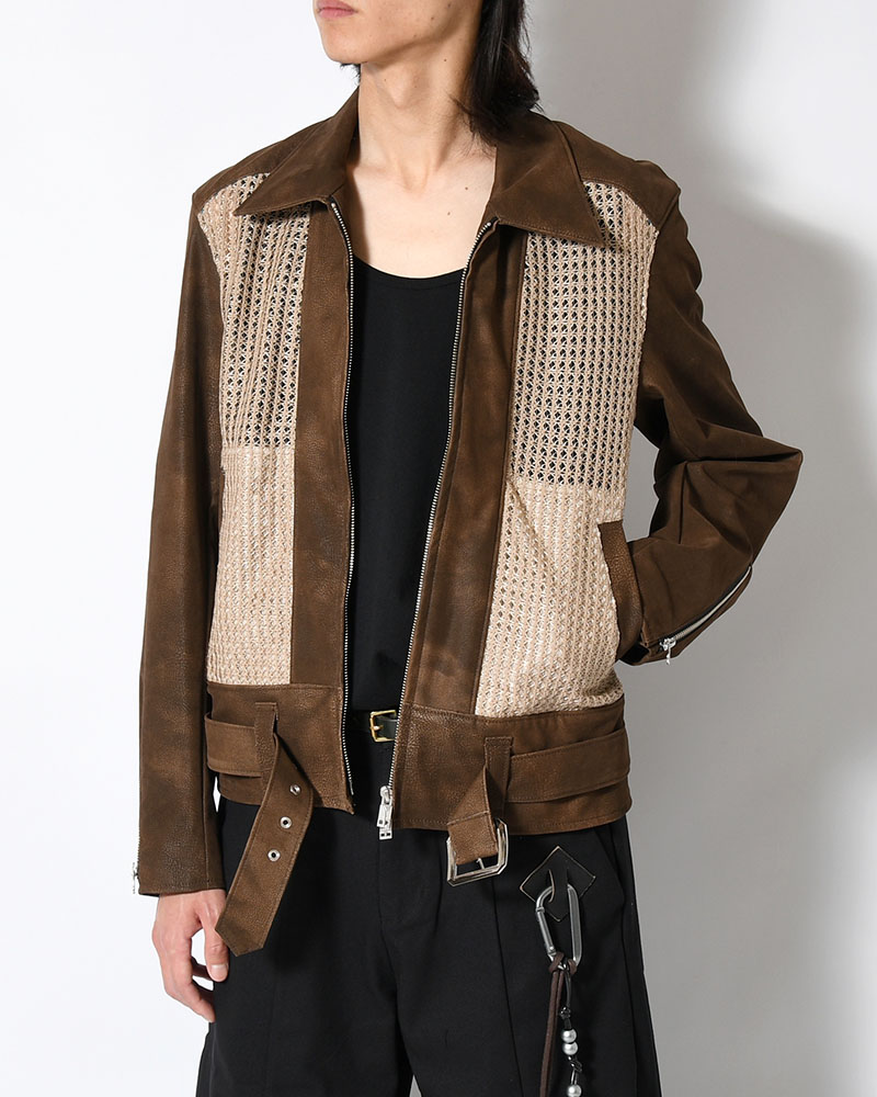 MESH JACKET -BROWN-