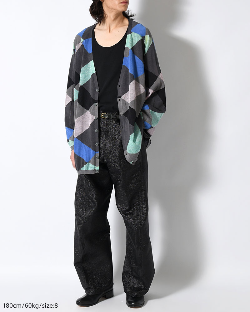 KNIT CARDIGAN -GRAY MIX-