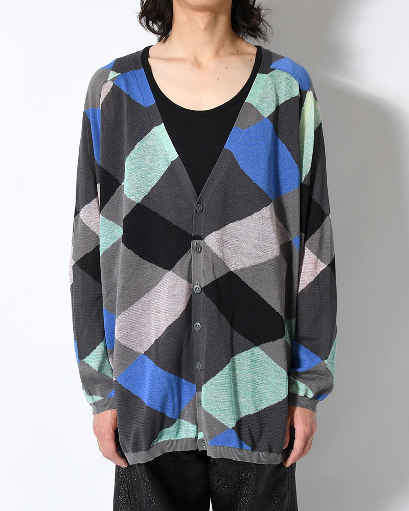KNIT CARDIGAN -GRAY MIX-