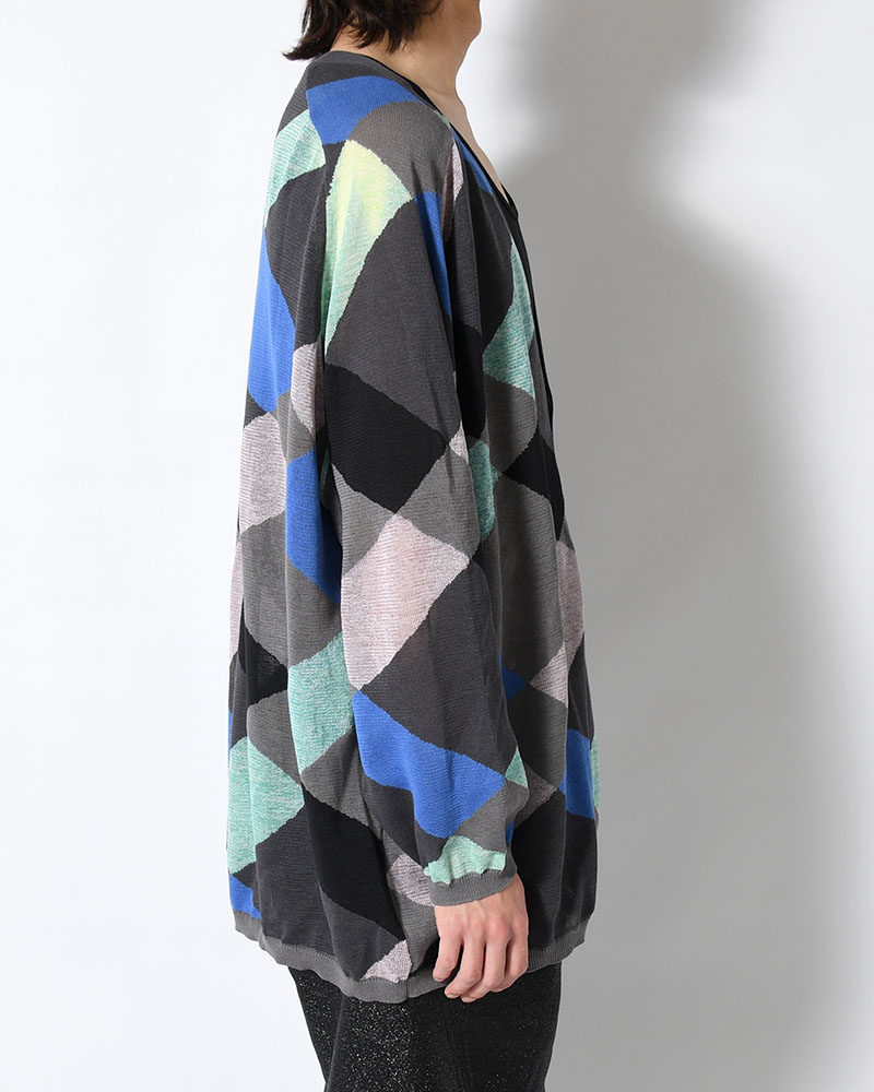 KNIT CARDIGAN -GRAY MIX-