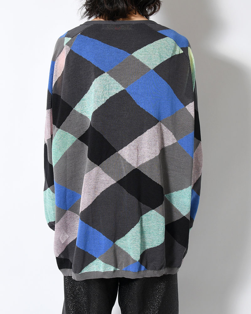 KNIT CARDIGAN -GRAY MIX-