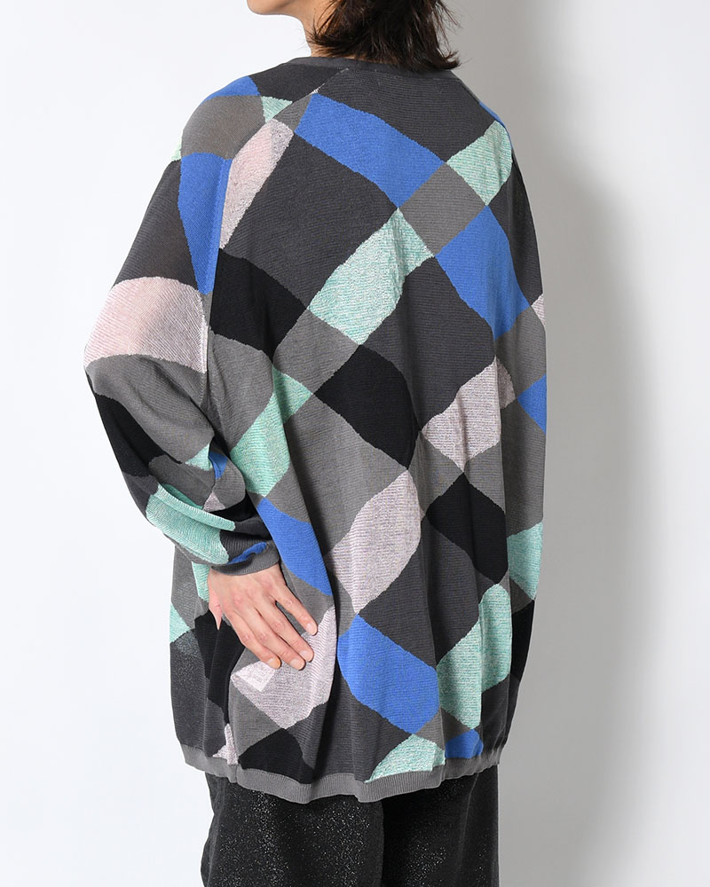 KNIT CARDIGAN -GRAY MIX-