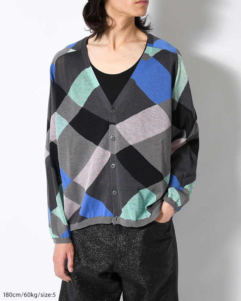 KNIT CARDIGAN -GRAY MIX-