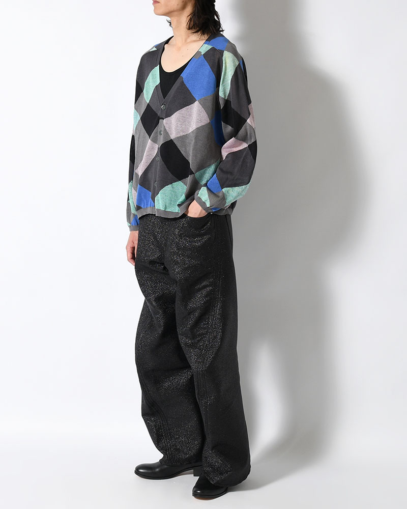 KNIT CARDIGAN -GRAY MIX-