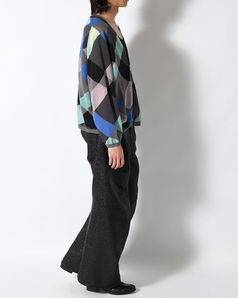 KNIT CARDIGAN -GRAY MIX-