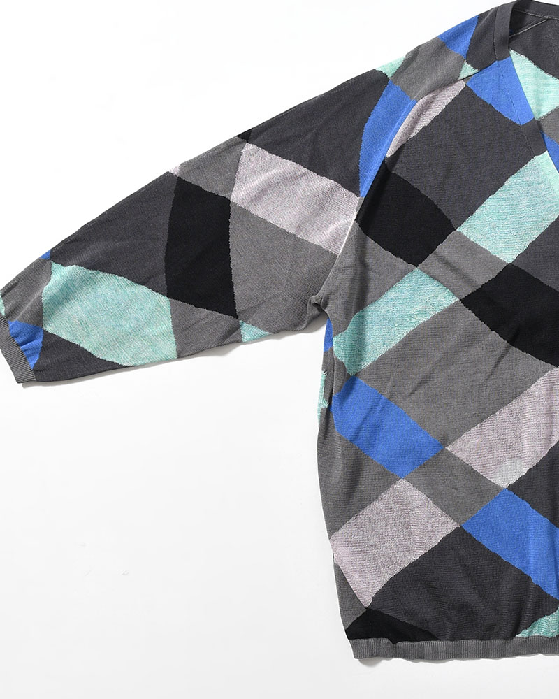 KNIT CARDIGAN -GRAY MIX-