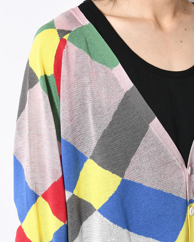 KNIT CARDIGAN -WHITE MIX-