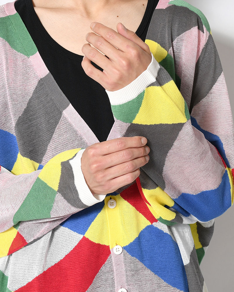 KNIT CARDIGAN -WHITE MIX-