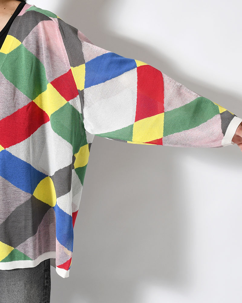 KNIT CARDIGAN -WHITE MIX-