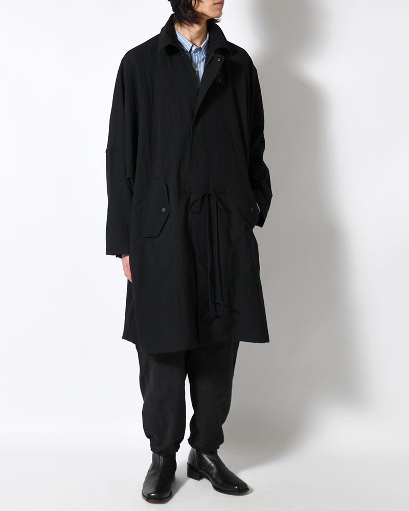 WOOL MILLING OVER COAT -BLACK-