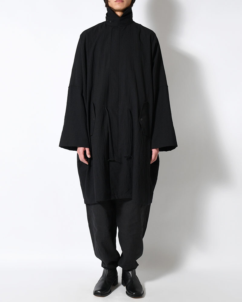 WOOL MILLING OVER COAT -BLACK-
