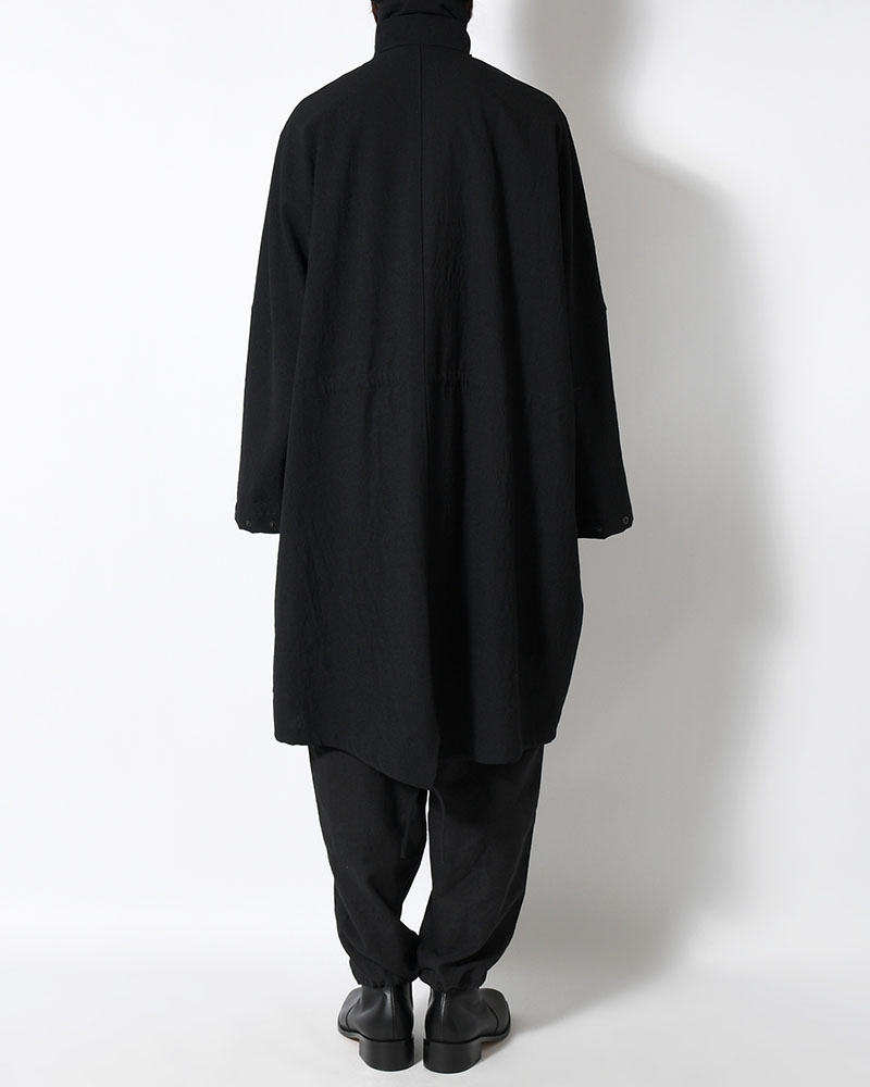 WOOL MILLING OVER COAT -BLACK-
