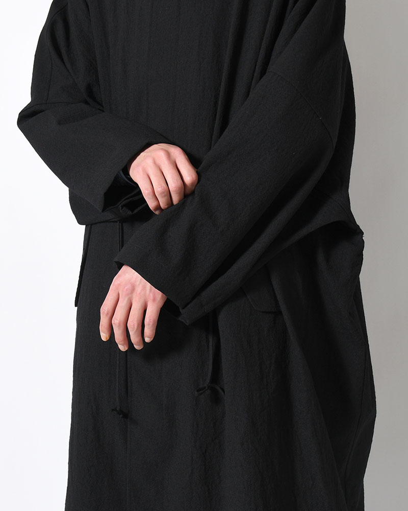 WOOL MILLING OVER COAT -BLACK-