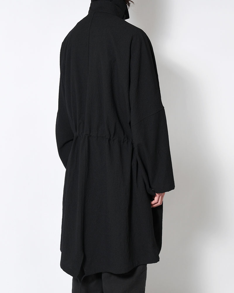WOOL MILLING OVER COAT -BLACK-