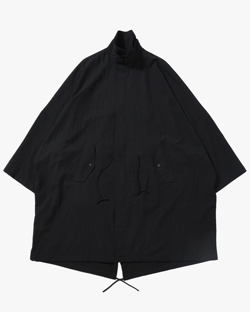 WOOL MILLING OVER COAT -BLACK-