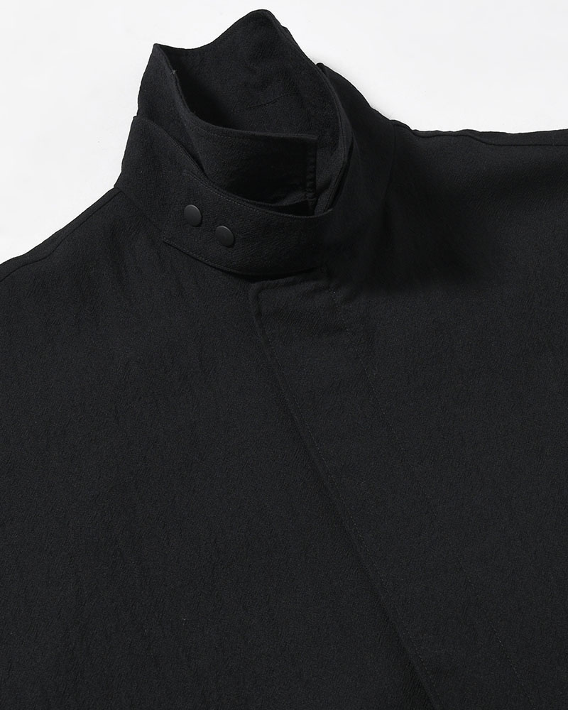 WOOL MILLING OVER COAT -BLACK-