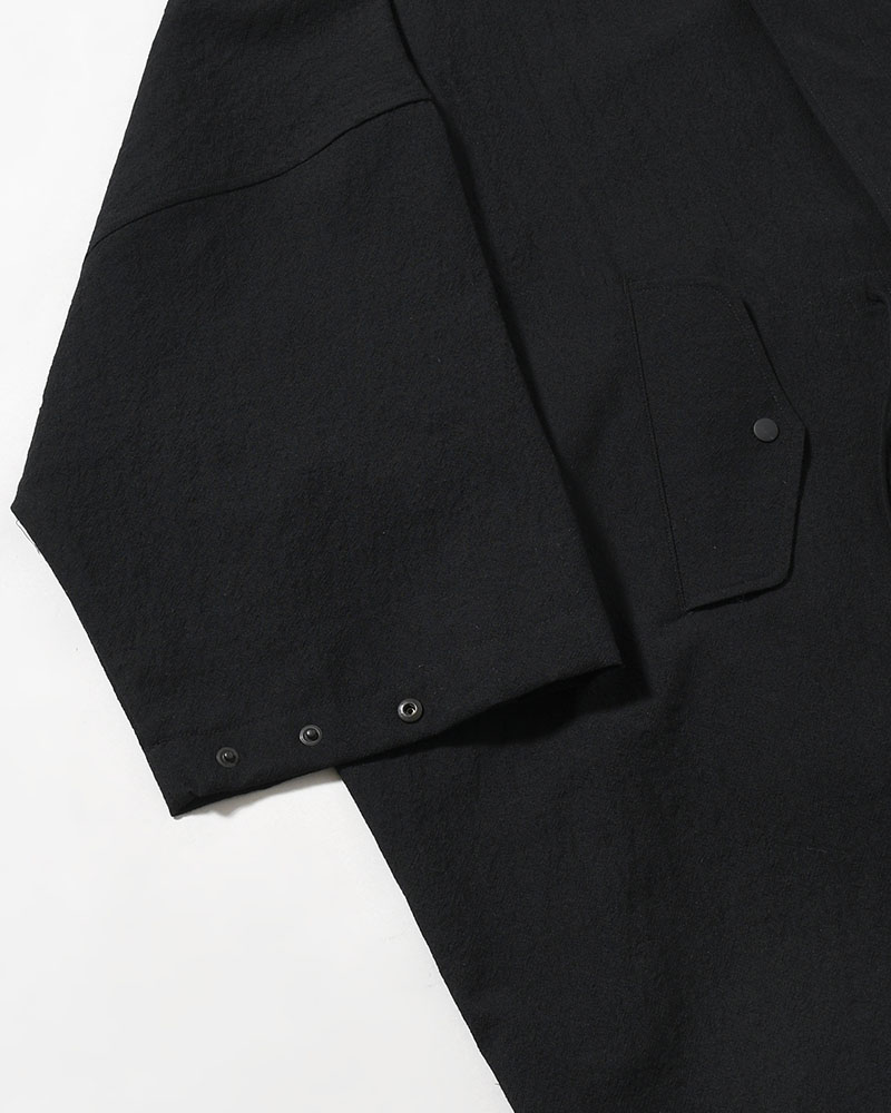 WOOL MILLING OVER COAT -BLACK-