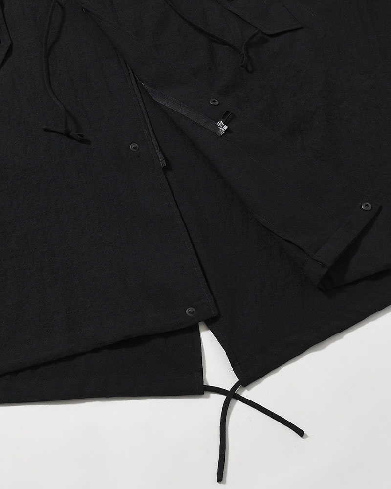 WOOL MILLING OVER COAT -BLACK-