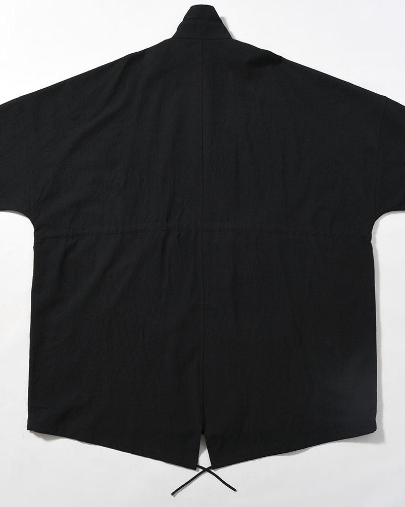 WOOL MILLING OVER COAT -BLACK-