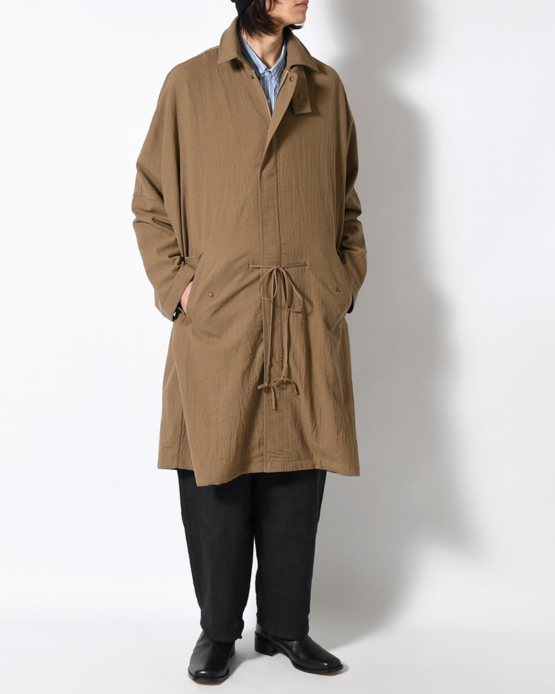 WOOL MILLING OVER COAT -KHAKI-