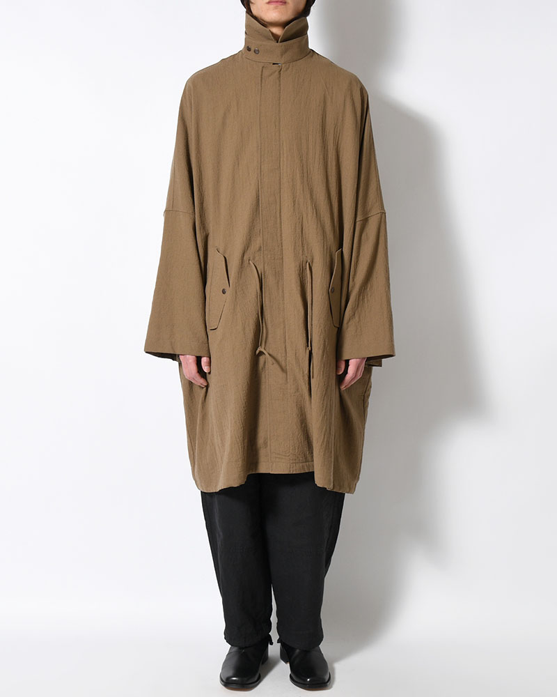 WOOL MILLING OVER COAT -KHAKI-
