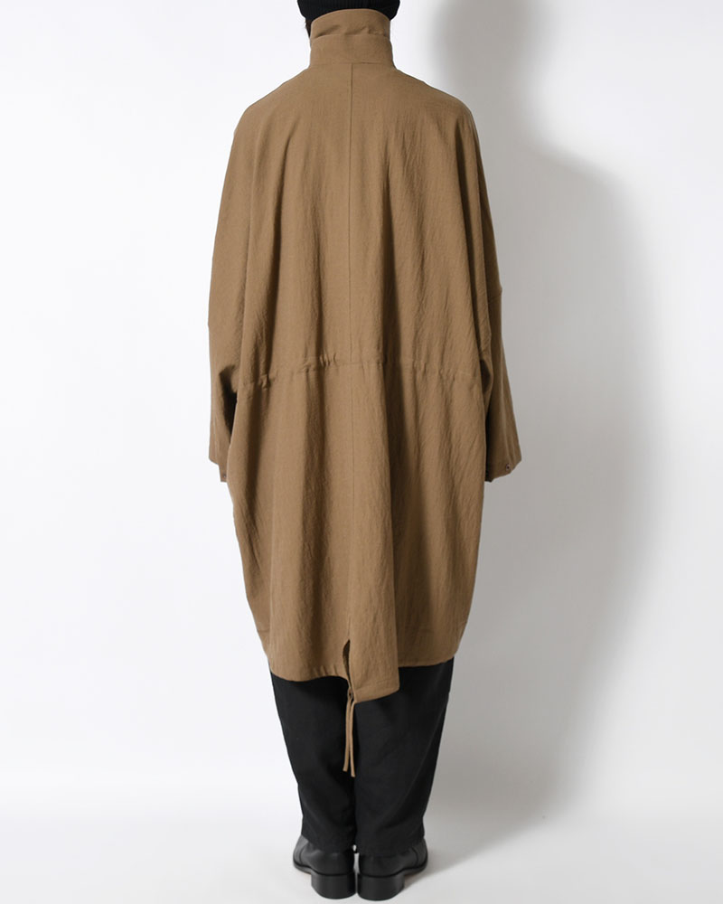 WOOL MILLING OVER COAT -KHAKI-