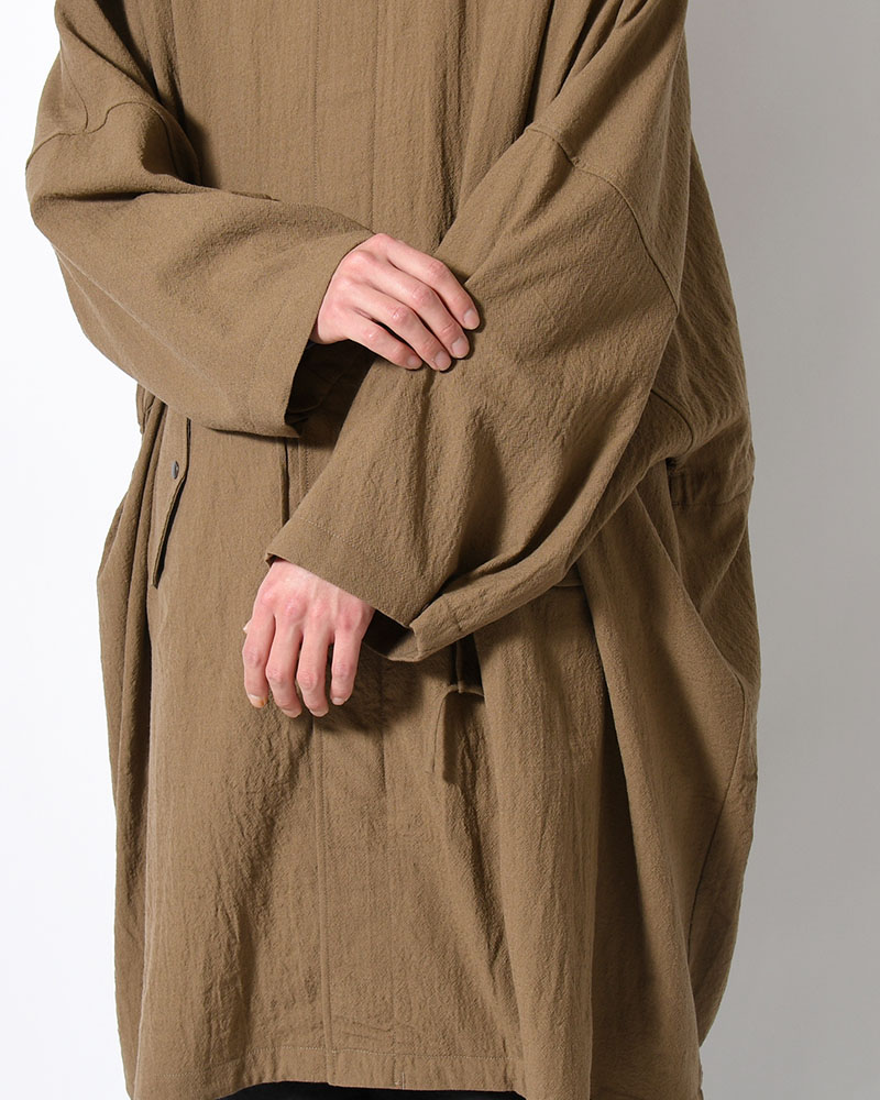 WOOL MILLING OVER COAT -KHAKI-