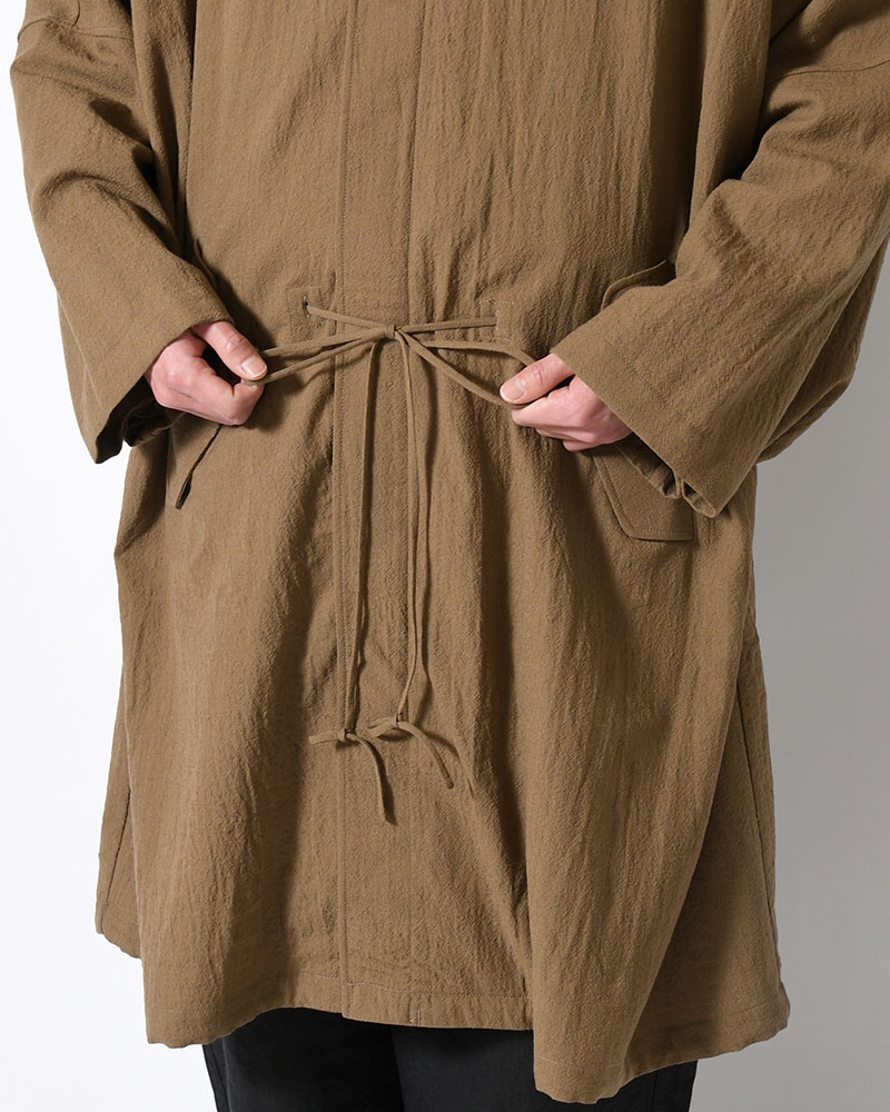 WOOL MILLING OVER COAT -KHAKI-