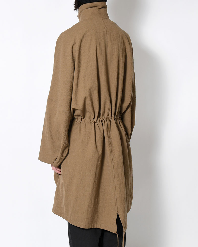 WOOL MILLING OVER COAT -KHAKI-