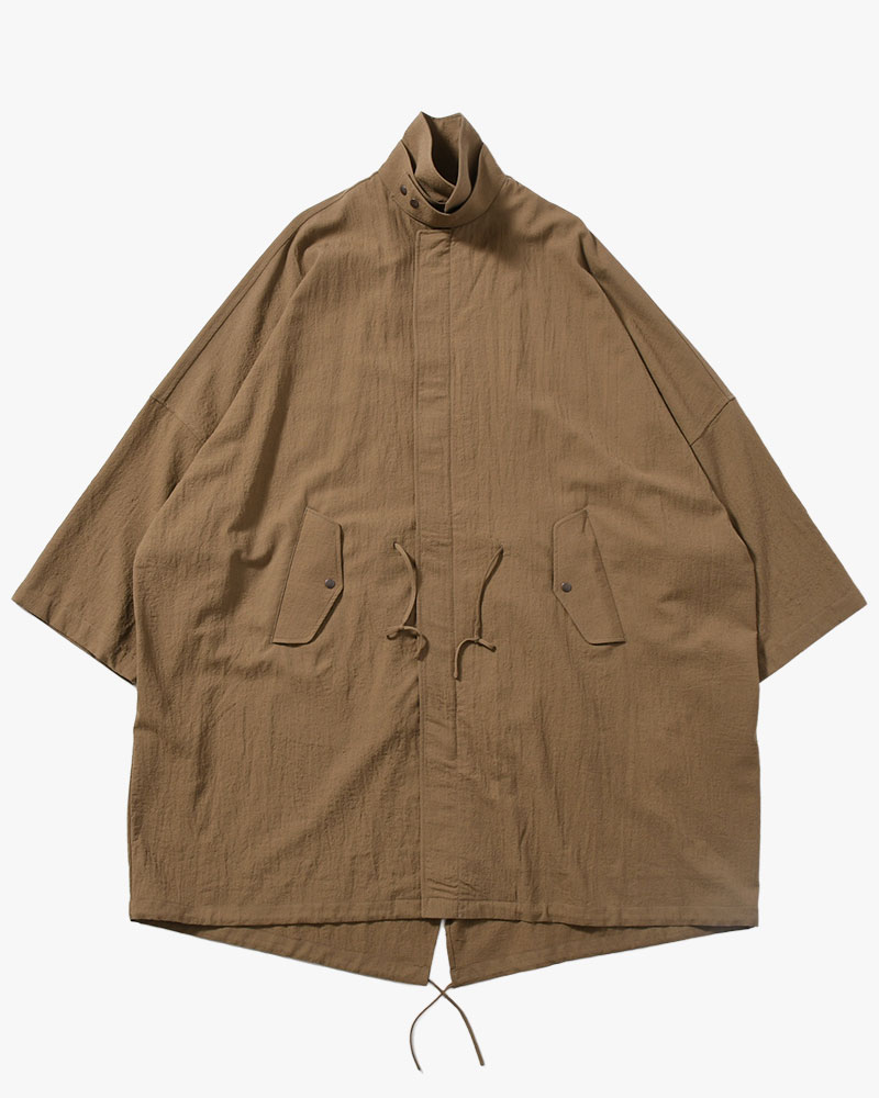 WOOL MILLING OVER COAT -KHAKI-