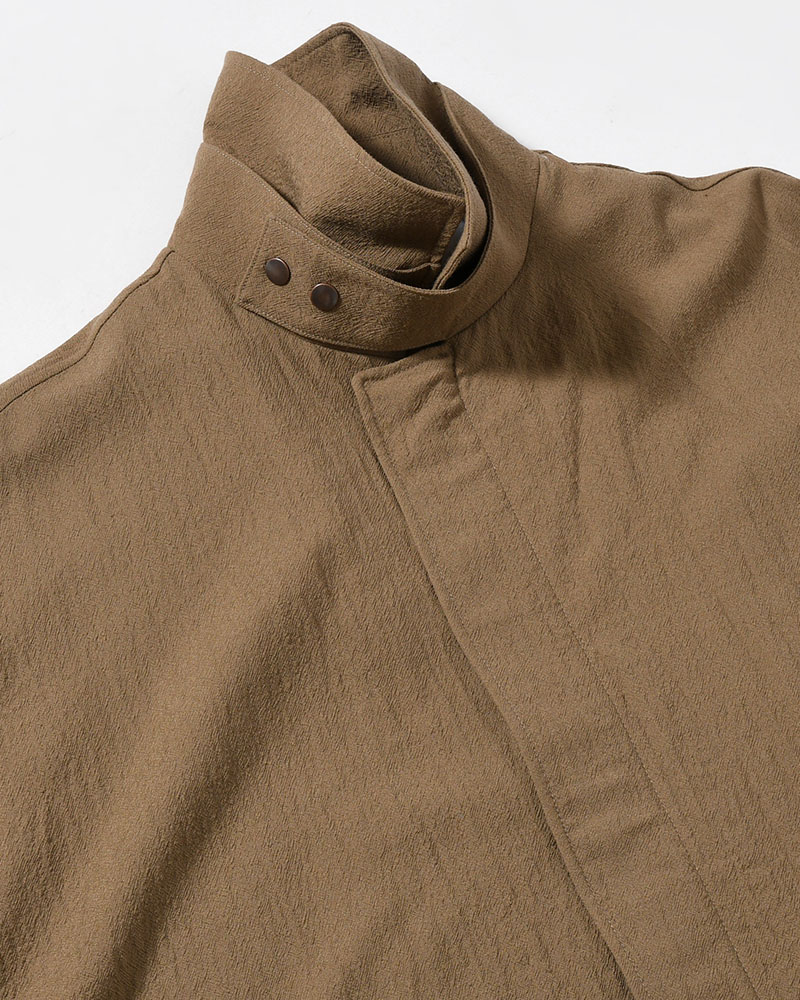 WOOL MILLING OVER COAT -KHAKI-