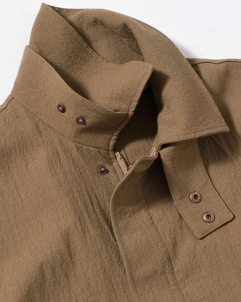 WOOL MILLING OVER COAT -KHAKI-