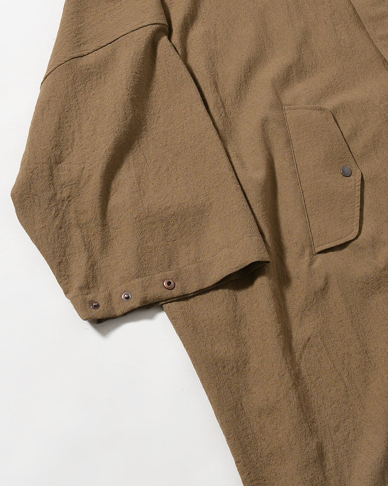 WOOL MILLING OVER COAT -KHAKI-