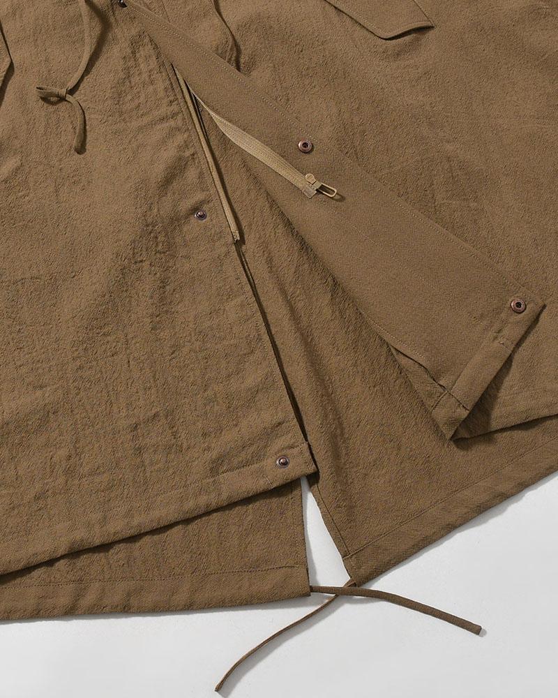 WOOL MILLING OVER COAT -KHAKI-