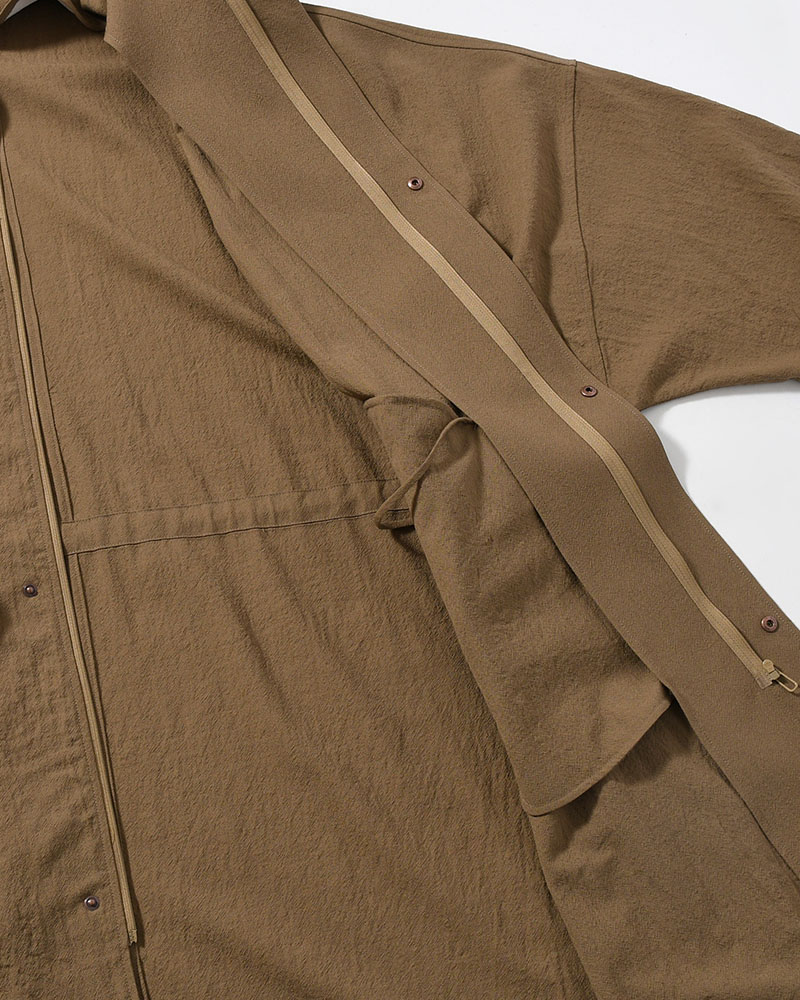 WOOL MILLING OVER COAT -KHAKI-