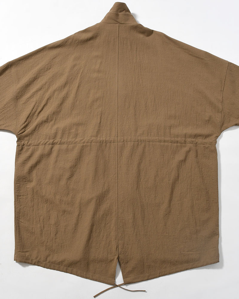 WOOL MILLING OVER COAT -KHAKI-