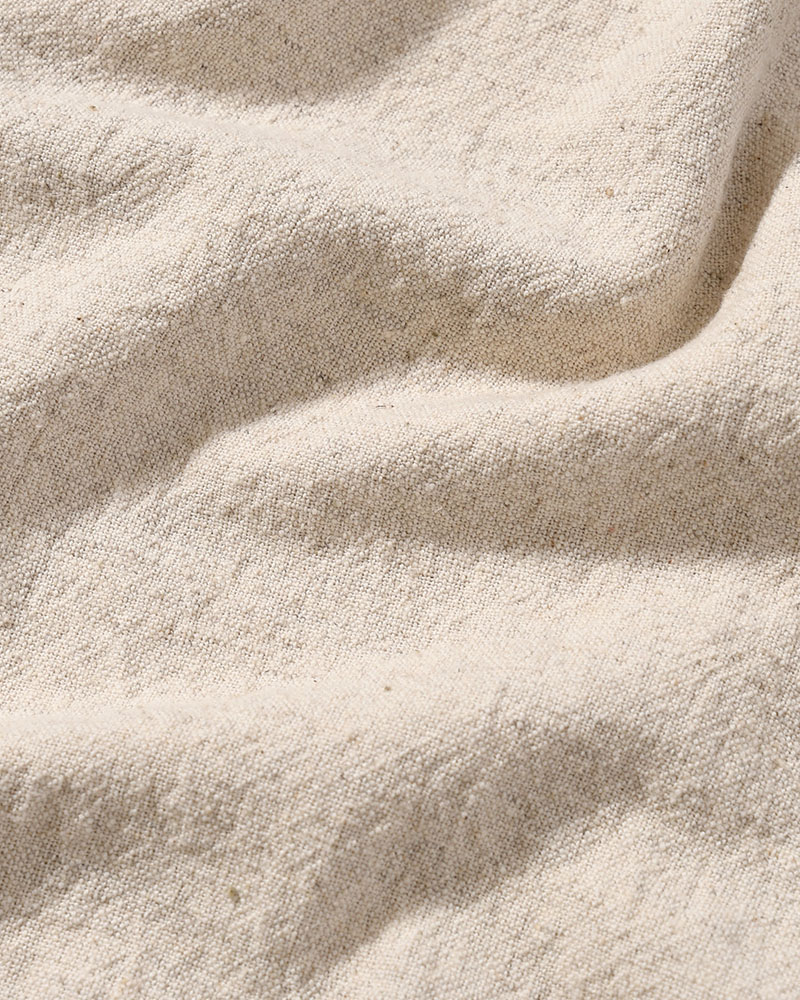 NATURAL HEMP OPEN COLLAR SHIRT -NATURAL-