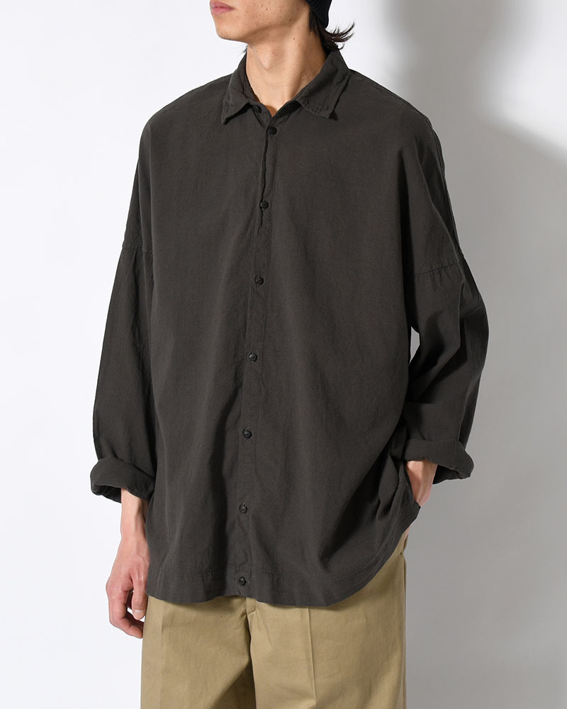 UNEVEN SQUARE SHIRT -BLACK-