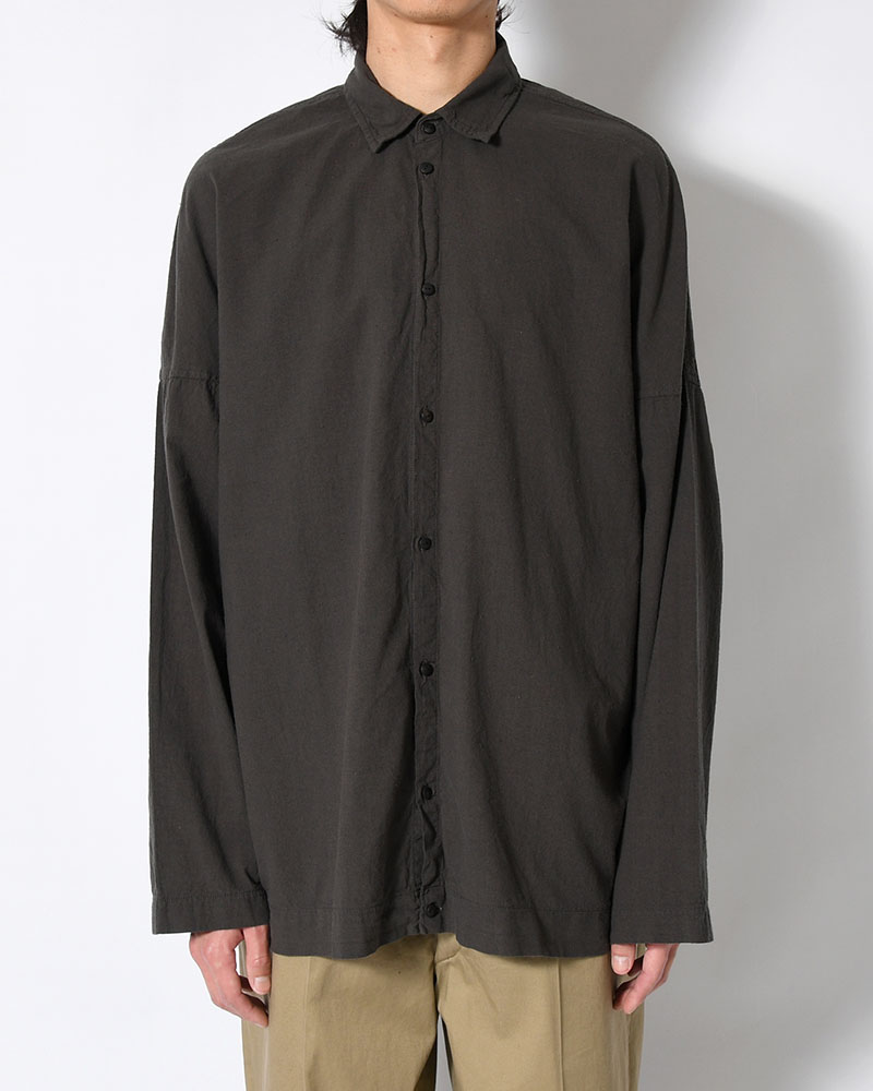 UNEVEN SQUARE SHIRT -BLACK-