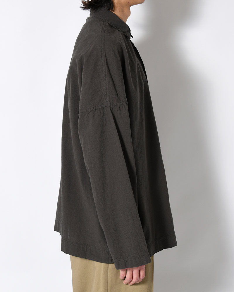 UNEVEN SQUARE SHIRT -BLACK-