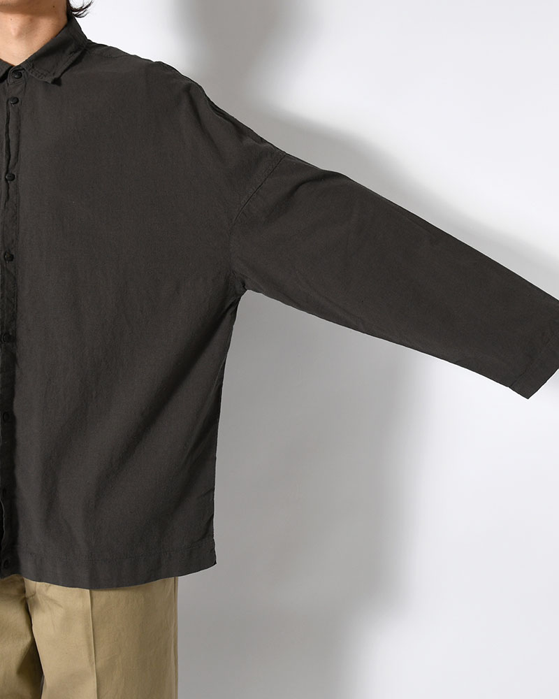 UNEVEN SQUARE SHIRT -BLACK-