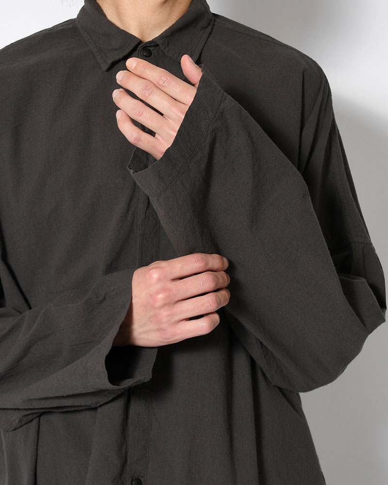 UNEVEN SQUARE SHIRT -BLACK-